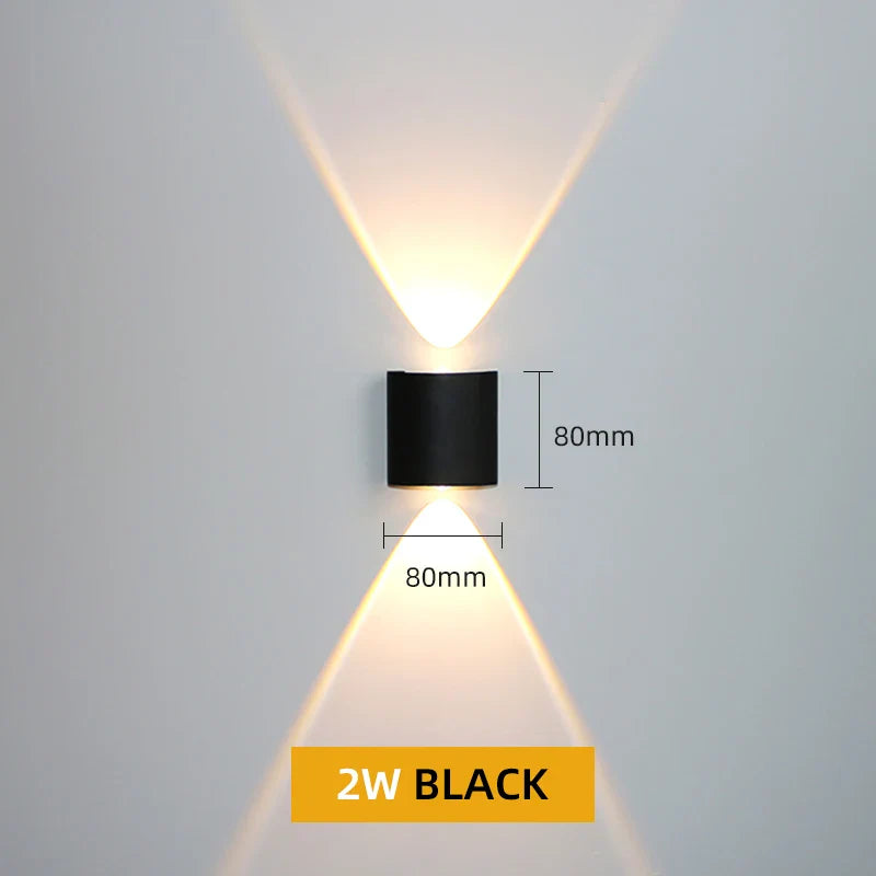Aluminum LED Wall Light IP65 Waterproof Up/Down Wall Sconce, Outdoor & Indoor 2W-12W for Garden Patio Porch Bedroom Living Room Stairs