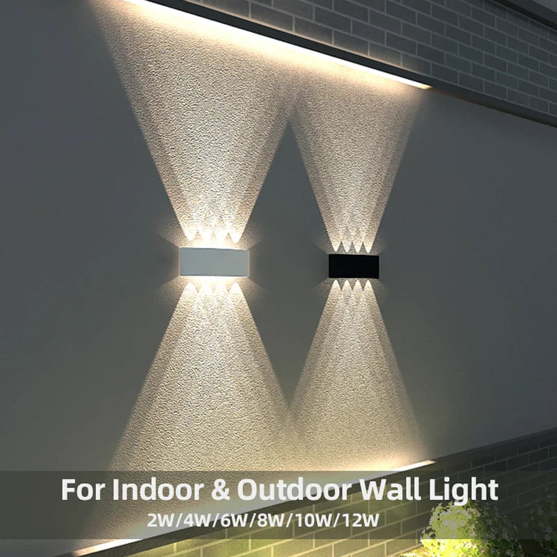 Aluminum LED Wall Light IP65 Waterproof Up/Down Wall Sconce, Outdoor & Indoor 2W-12W for Garden Patio Porch Bedroom Living Room Stairs