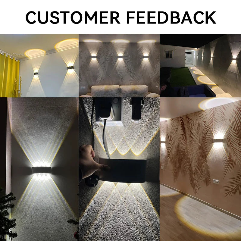 Aluminum LED Wall Light IP65 Waterproof Up/Down Wall Sconce, Outdoor & Indoor 2W-12W for Garden Patio Porch Bedroom Living Room Stairs