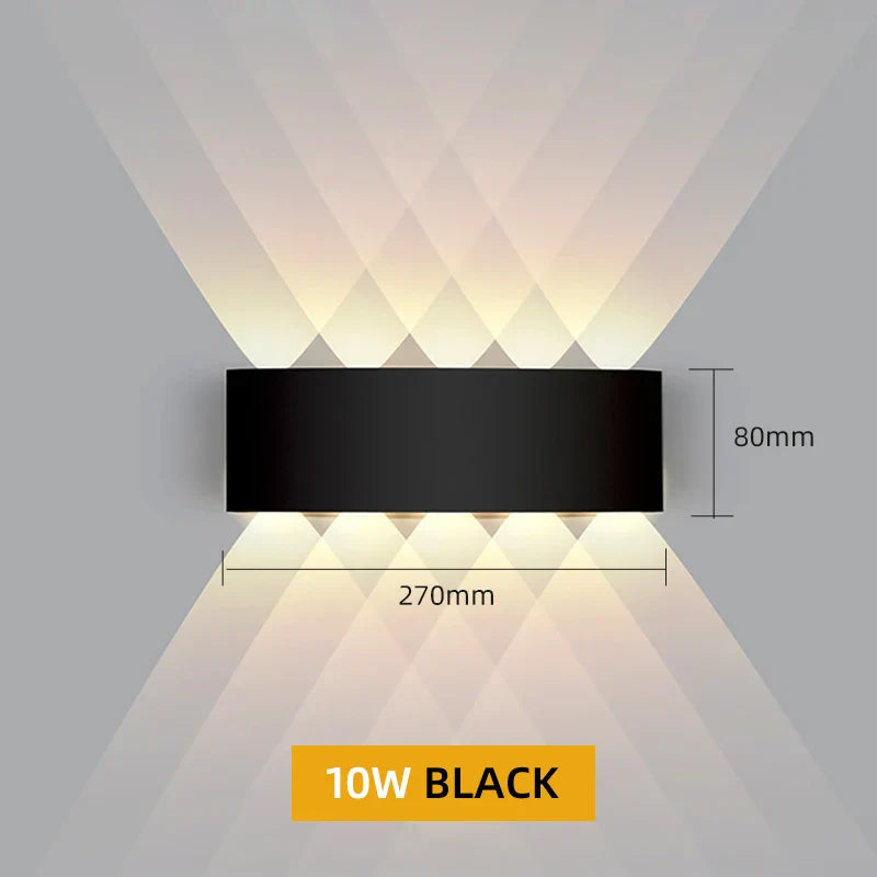 Aluminum LED Wall Light IP65 Waterproof Up/Down Wall Sconce, Outdoor & Indoor 2W-12W for Garden Patio Porch Bedroom Living Room Stairs