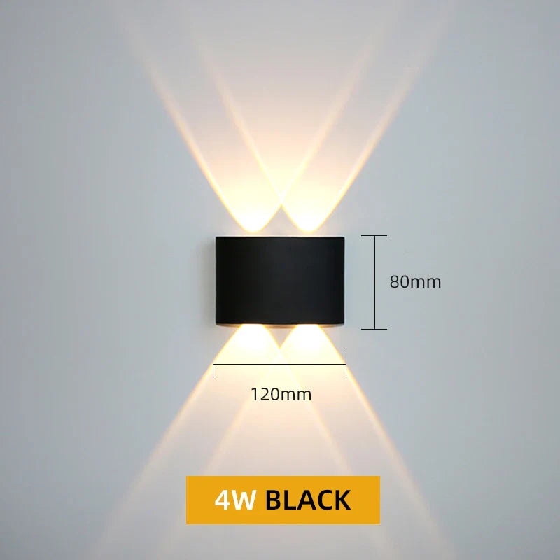 Aluminum LED Wall Light IP65 Waterproof Up/Down Wall Sconce, Outdoor & Indoor 2W-12W for Garden Patio Porch Bedroom Living Room Stairs