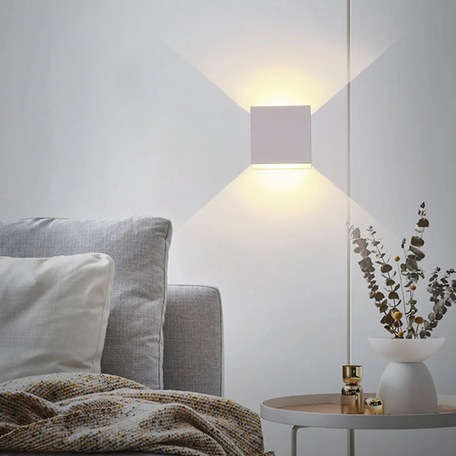 LED Up-Down Wall Sconces 2-Pack 6W - Modern Indoor Wall Lights for Living Room Hallway Bedroom