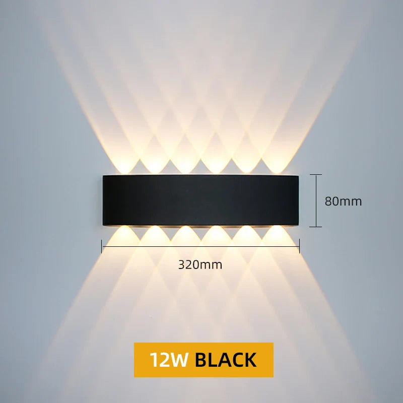 Aluminum LED Wall Light IP65 Waterproof Up/Down Wall Sconce, Outdoor & Indoor 2W-12W for Garden Patio Porch Bedroom Living Room Stairs