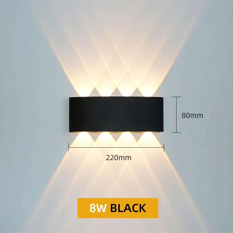 Aluminum LED Wall Light IP65 Waterproof Up/Down Wall Sconce, Outdoor & Indoor 2W-12W for Garden Patio Porch Bedroom Living Room Stairs