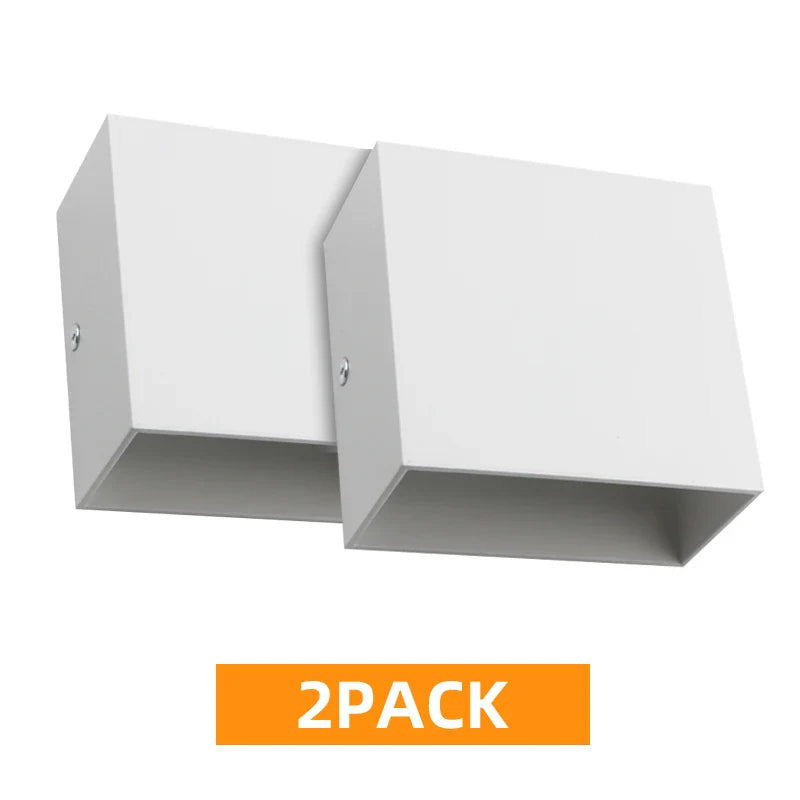 LED Up-Down Wall Sconces 2-Pack 6W - Modern Indoor Wall Lights for Living Room Hallway Bedroom