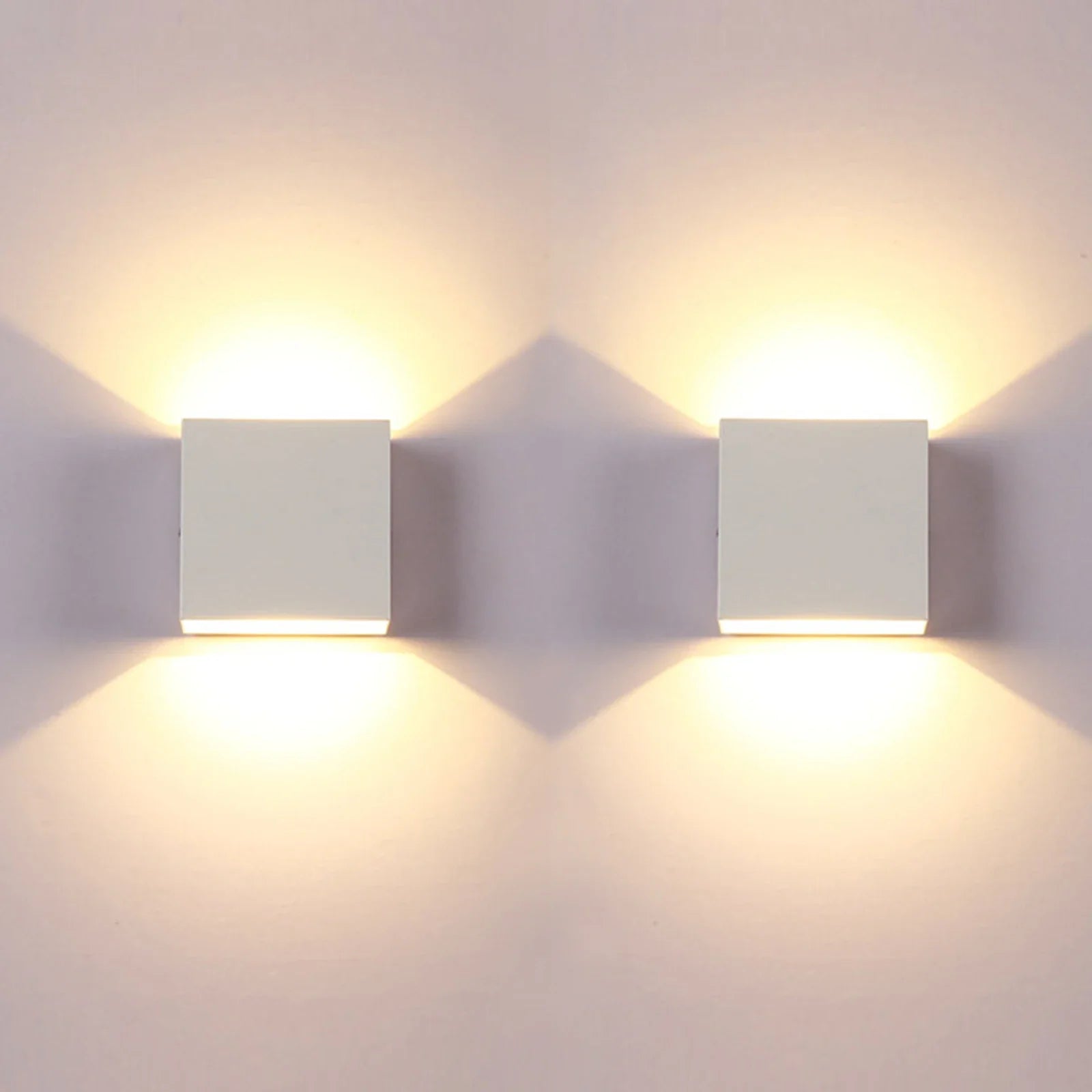 LED Up-Down Wall Sconces 2-Pack 6W - Modern Indoor Wall Lights for Living Room Hallway Bedroom
