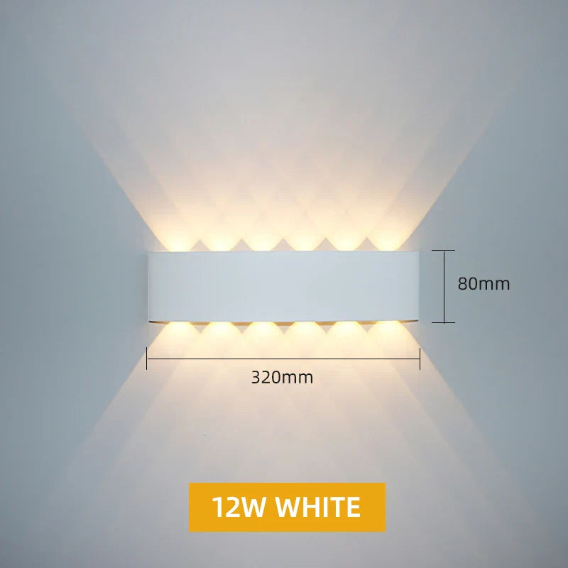 Aluminum LED Wall Light IP65 Waterproof Up/Down Wall Sconce, Outdoor & Indoor 2W-12W for Garden Patio Porch Bedroom Living Room Stairs