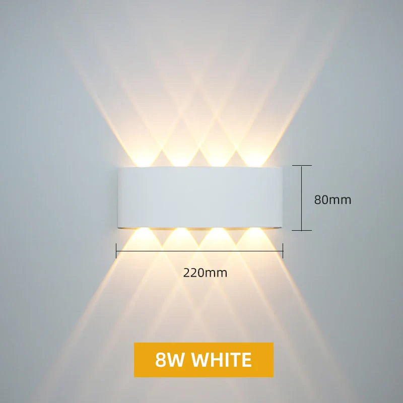 Aluminum LED Wall Light IP65 Waterproof Up/Down Wall Sconce, Outdoor & Indoor 2W-12W for Garden Patio Porch Bedroom Living Room Stairs