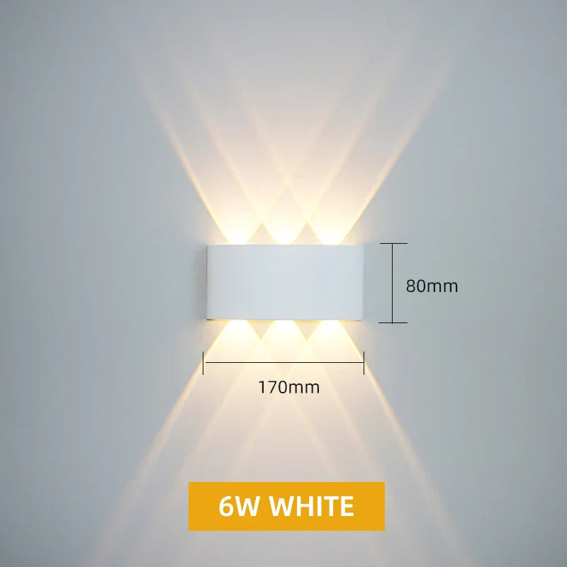 Aluminum LED Wall Light IP65 Waterproof Up/Down Wall Sconce, Outdoor & Indoor 2W-12W for Garden Patio Porch Bedroom Living Room Stairs