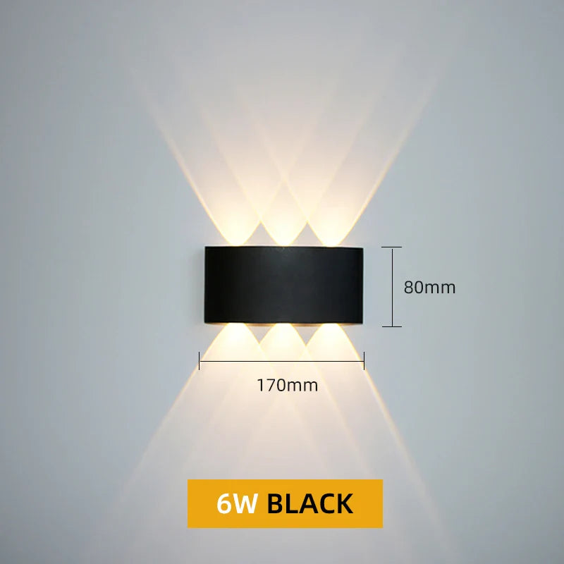 Aluminum LED Wall Light IP65 Waterproof Up/Down Wall Sconce, Outdoor & Indoor 2W-12W for Garden Patio Porch Bedroom Living Room Stairs
